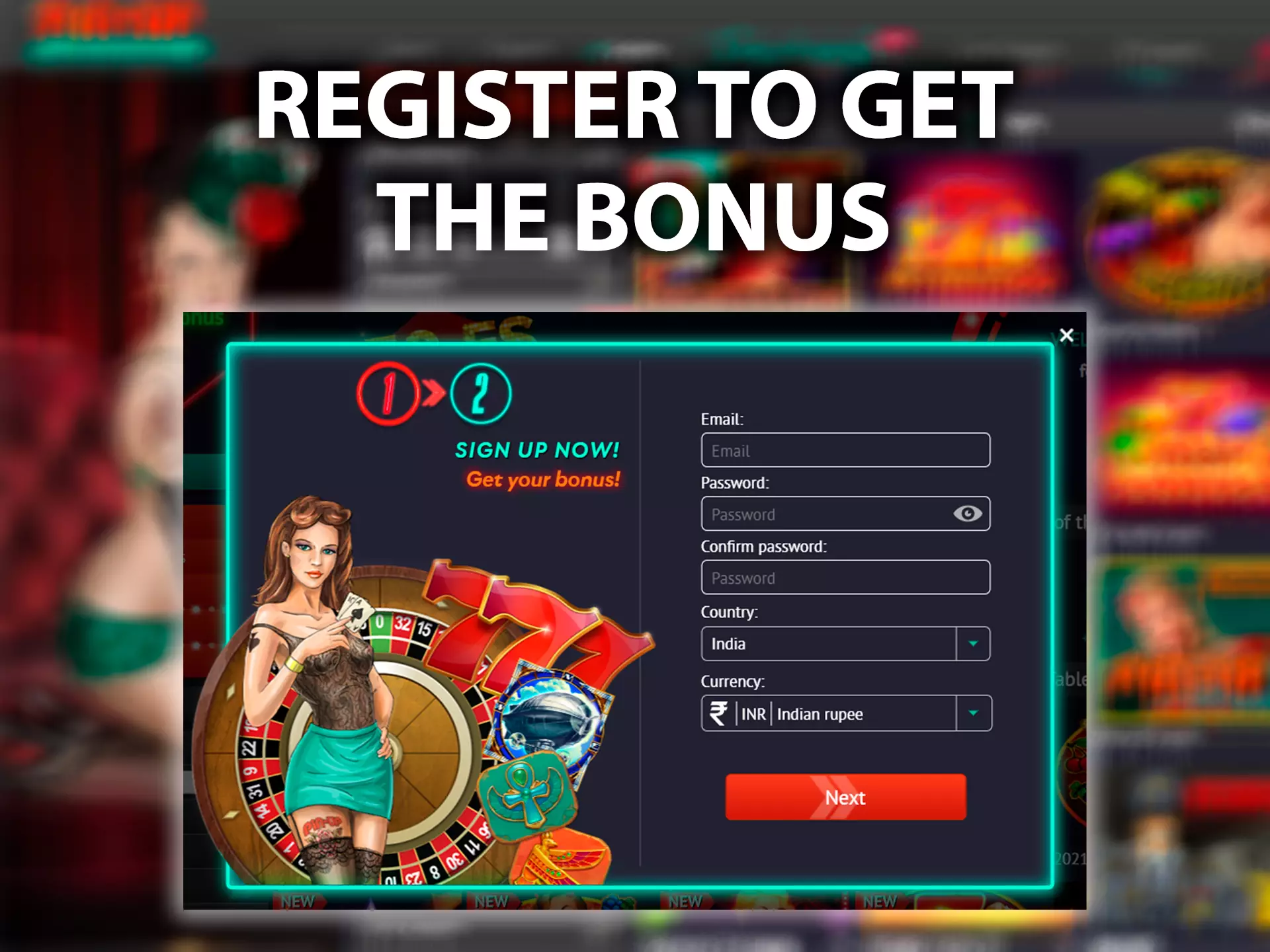 Sign up for Pin-Up Casino, make a deposit and get the bonus.