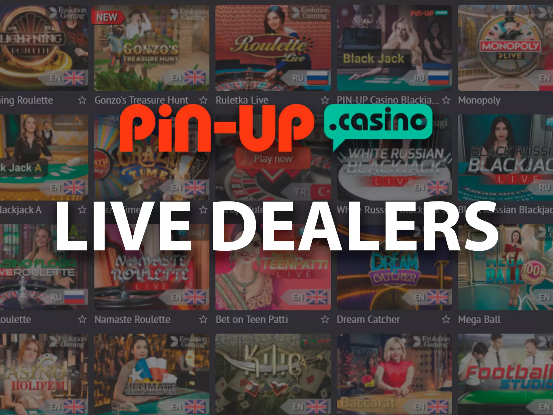 Experience the atmosphere of a real casino with the games with live dealers.