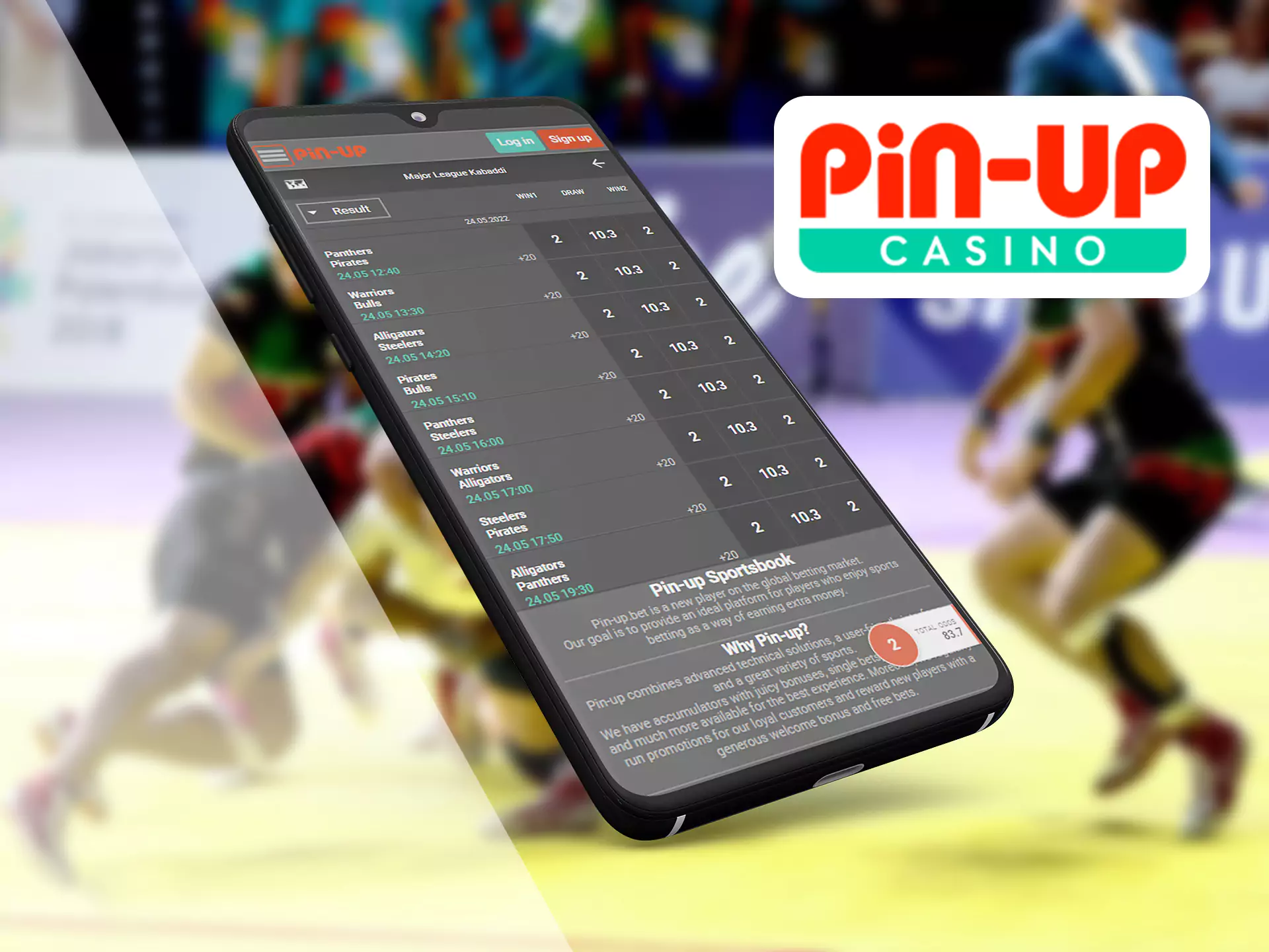 Bet on kabaddi in the Pin-Up application.